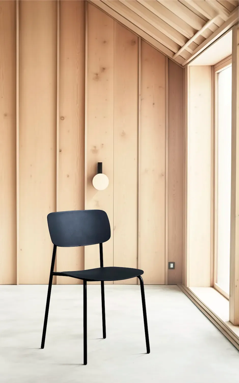 Krzesło metalowe KIRKLAND - czarne - UN_54310000