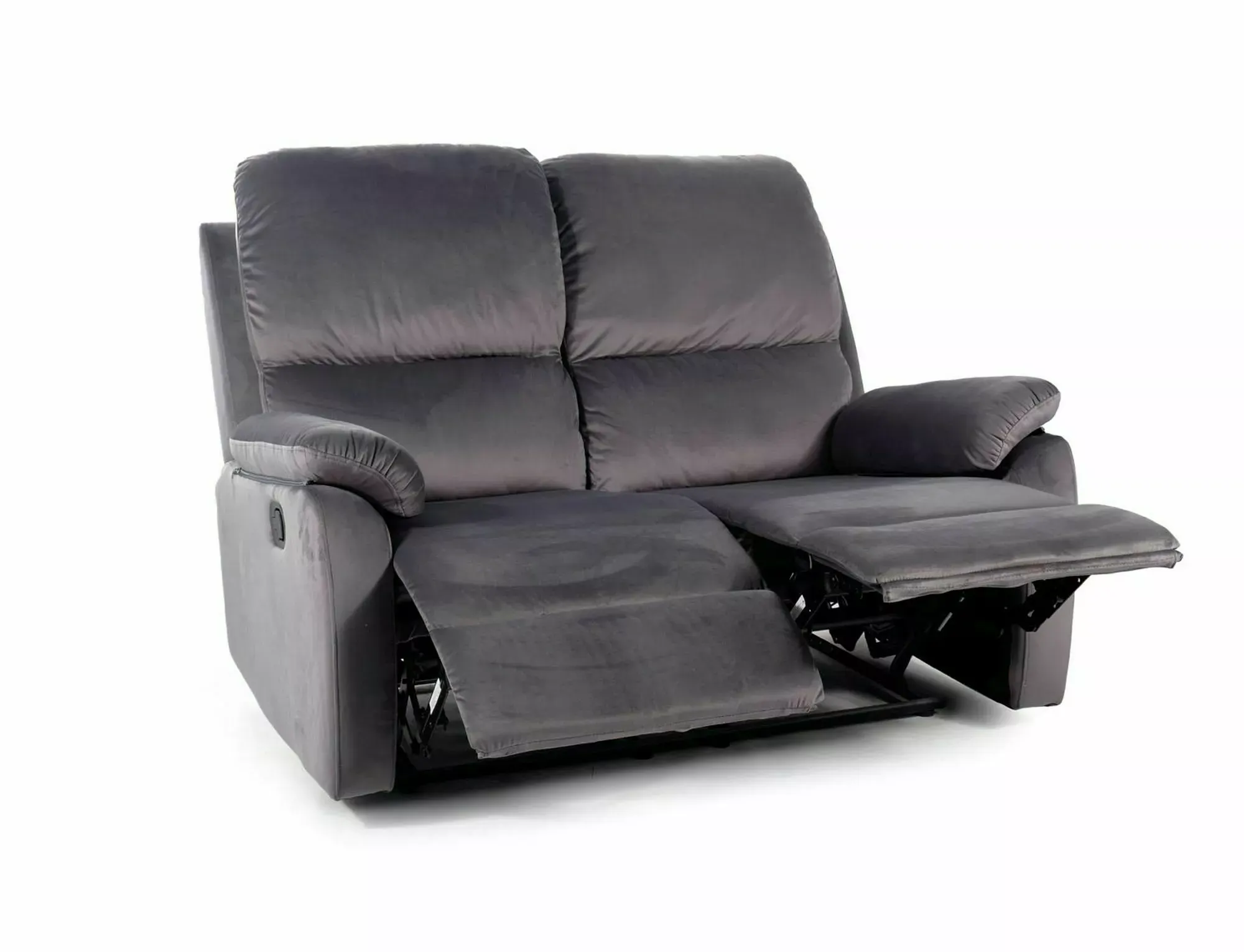 Sofa z regulowanym podnóżkiem SPENCER 2 VELVET 136 cm szara Signal Sofa z regulowanym podnóżkiem SPENCER 2 VELVET 136 cm szara Signal