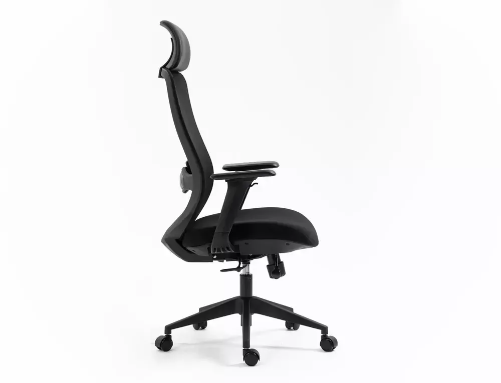 Fotel obrotowy ergonomiczny ERGON z zagłówkiem czarny - OBRERGONC