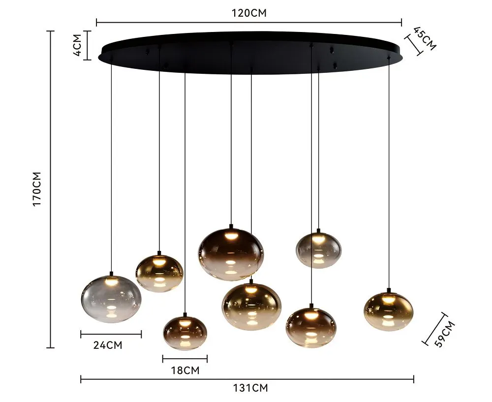 image lampa wisząca, kule sufitowe, zestaw żyrandolowy, metalowy plafon, regulowana długość
