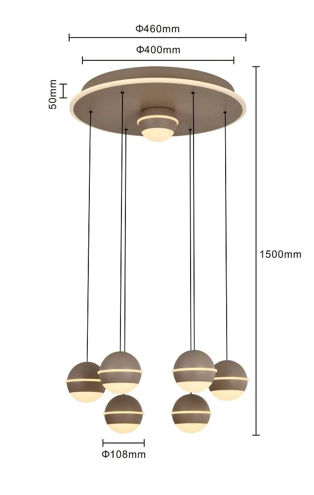 image lampa wisząca, pendant light, zestaw kulek, design lampa, metalowa konstrukcja
