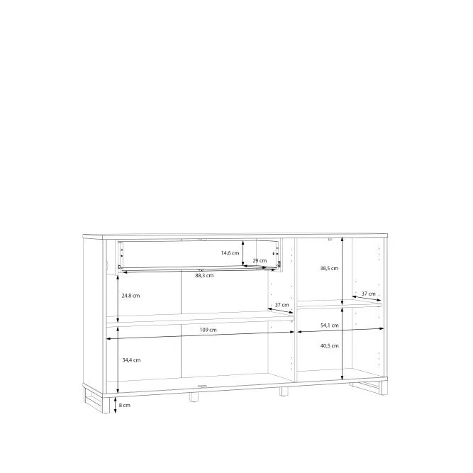 Komoda 3-drzwiowa z szufladą MAREDA dąb valencia - piaskowy - MAQK231-M966