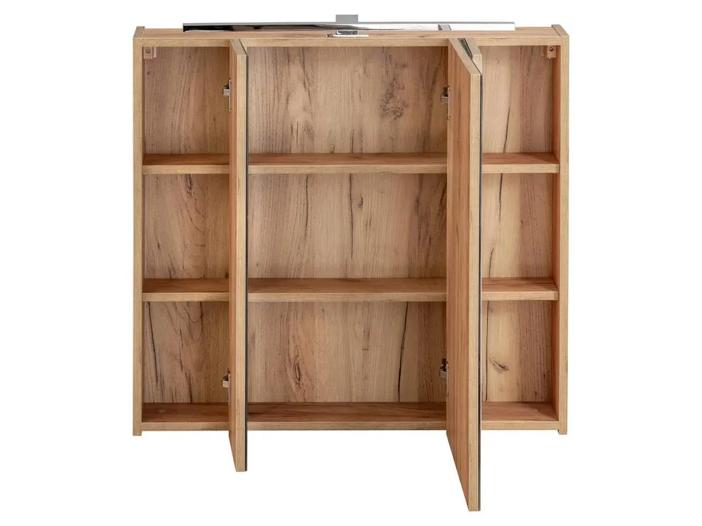 Szafka z lustrem 3-drzwiowa CAPRI dąb craft 80x75x16cm - CAPRI_OAK_843A_FSC
