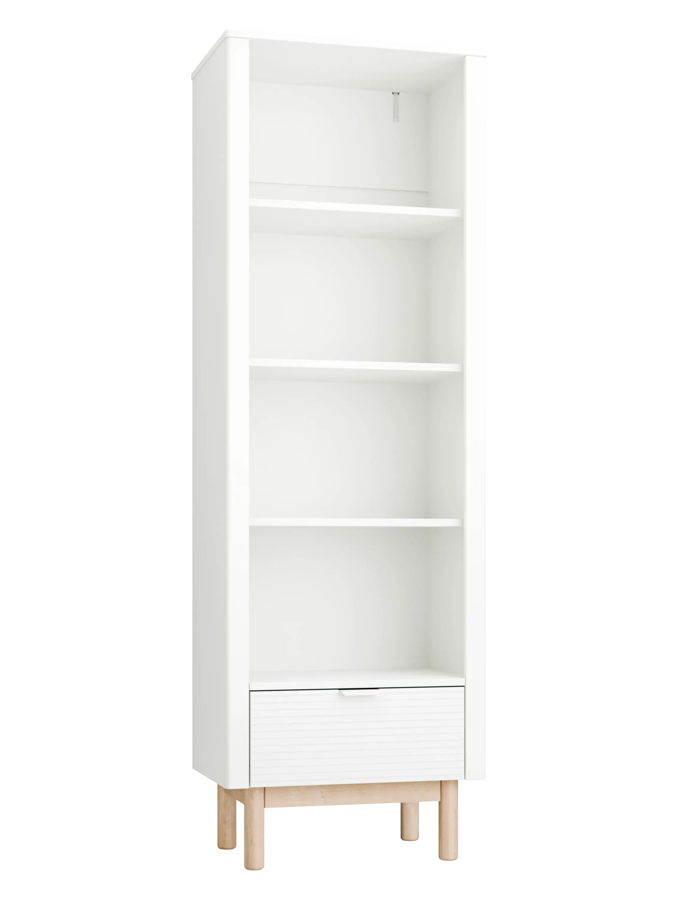Regał wysoki z szufladą MILOO 65x198 biały Regał wysoki z szufladą MILOO 65x198 biały