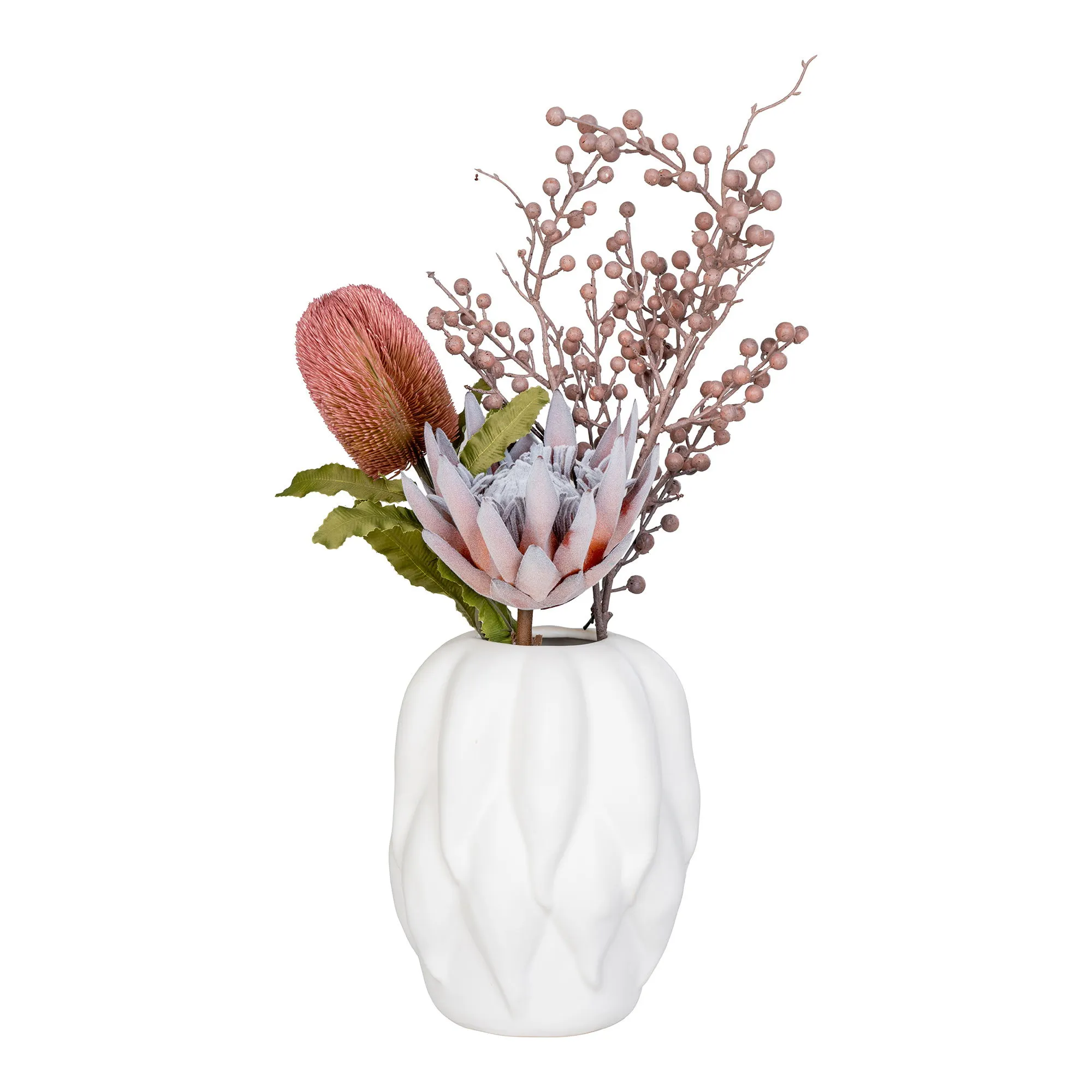 Wazon ceramiczny VASE 19x19x26 cm beżowy - 4441702