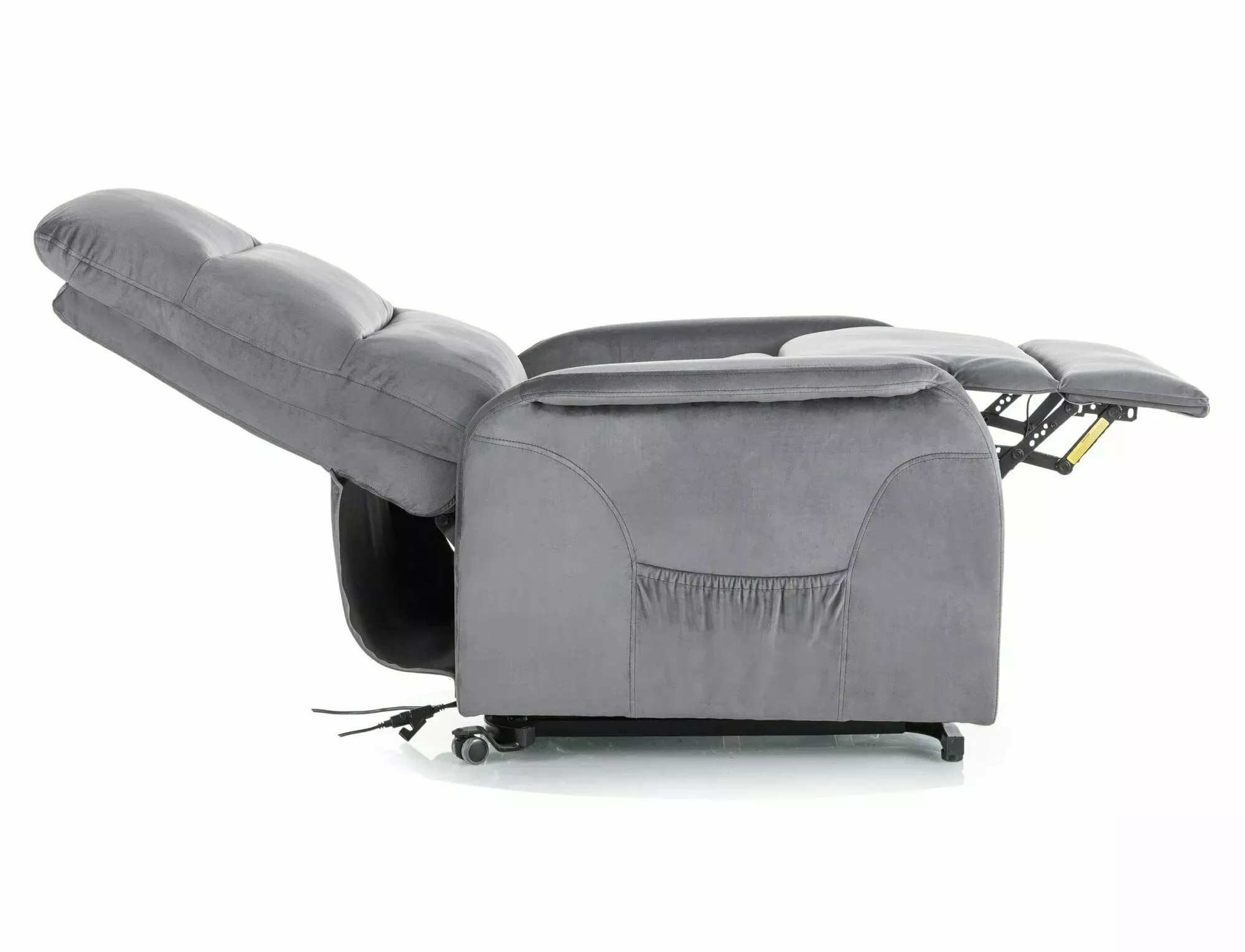 Fotel rozkładany elektrycznie JUPITER M VELVET funkcja masażu i pionizacji BLUVEL 14 szary - JUPITERMVSZ