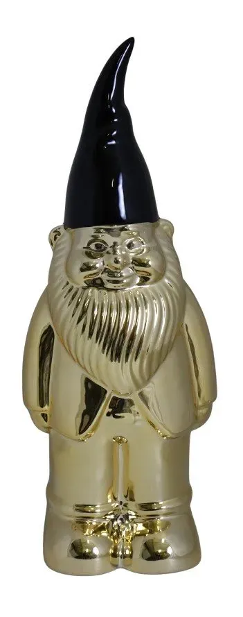 SKRZAT ceramiczny MAŁY złoty z czarną czapką