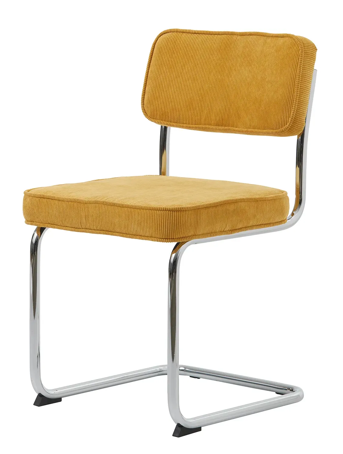 Krzesło na płozach RUPERT żółte/chromowane