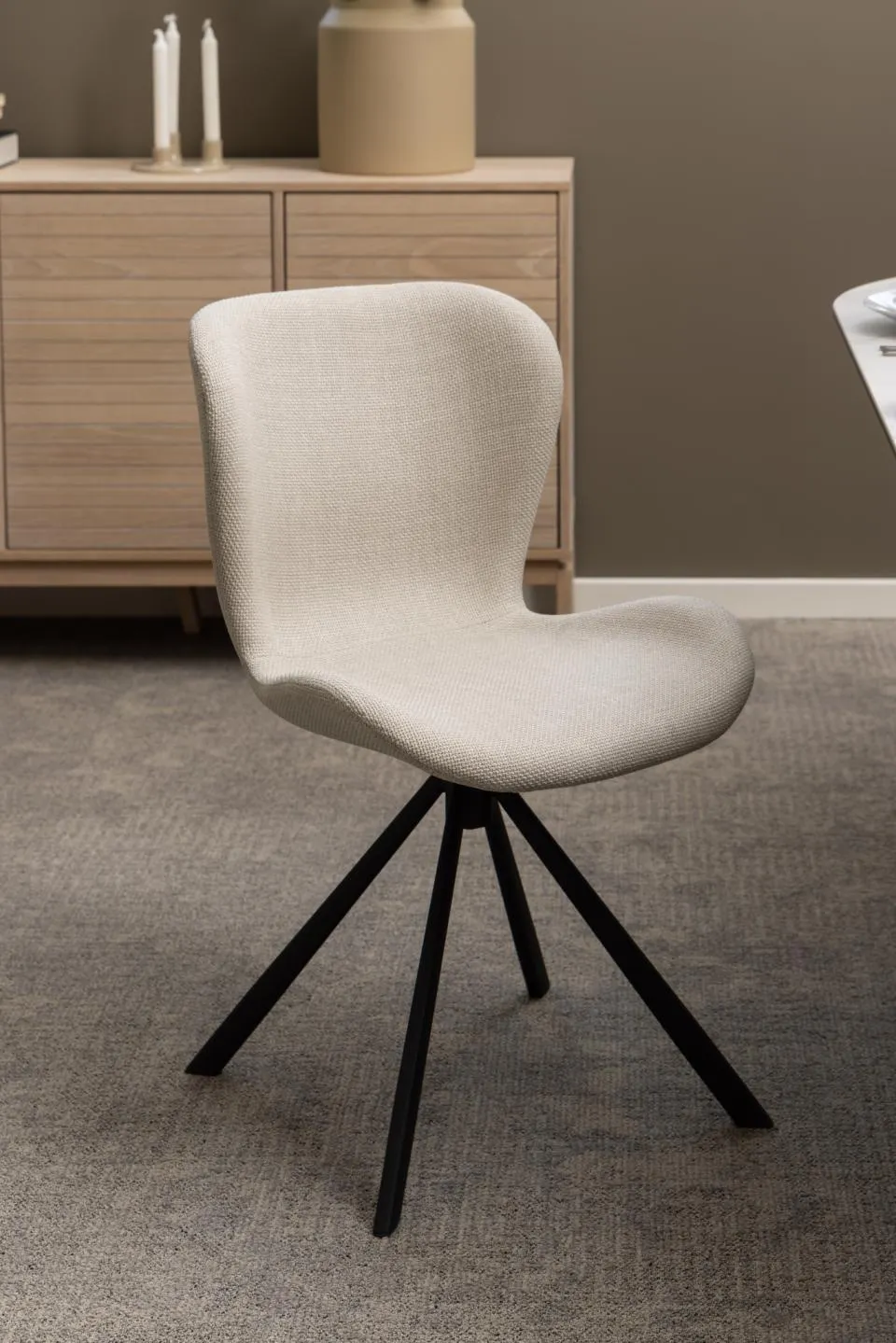 Krzesło obrotowe DOREN Beżowy (zamek błyskawiczny), Czarny ( zestaw 2 sztuk ) - 0000100721