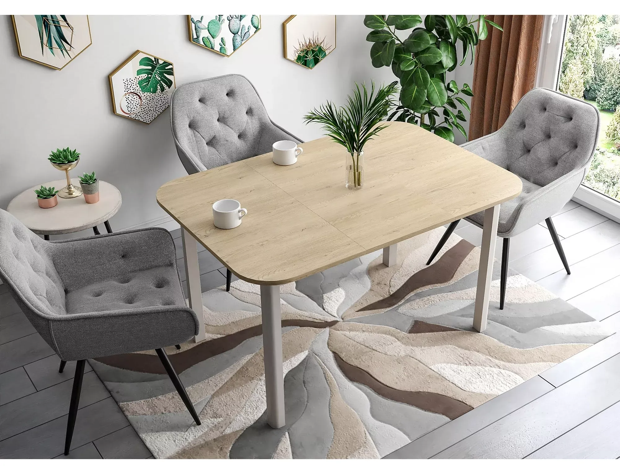 Stół rozkładany DANTE II 90(130)x90 dąb cremona torro/kaszmirowe nogi - DANTEIIDCTKA90