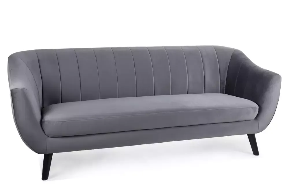 Sofa 3-osobowa ELITE 3 VELVET Bluvel 14 szara wenge