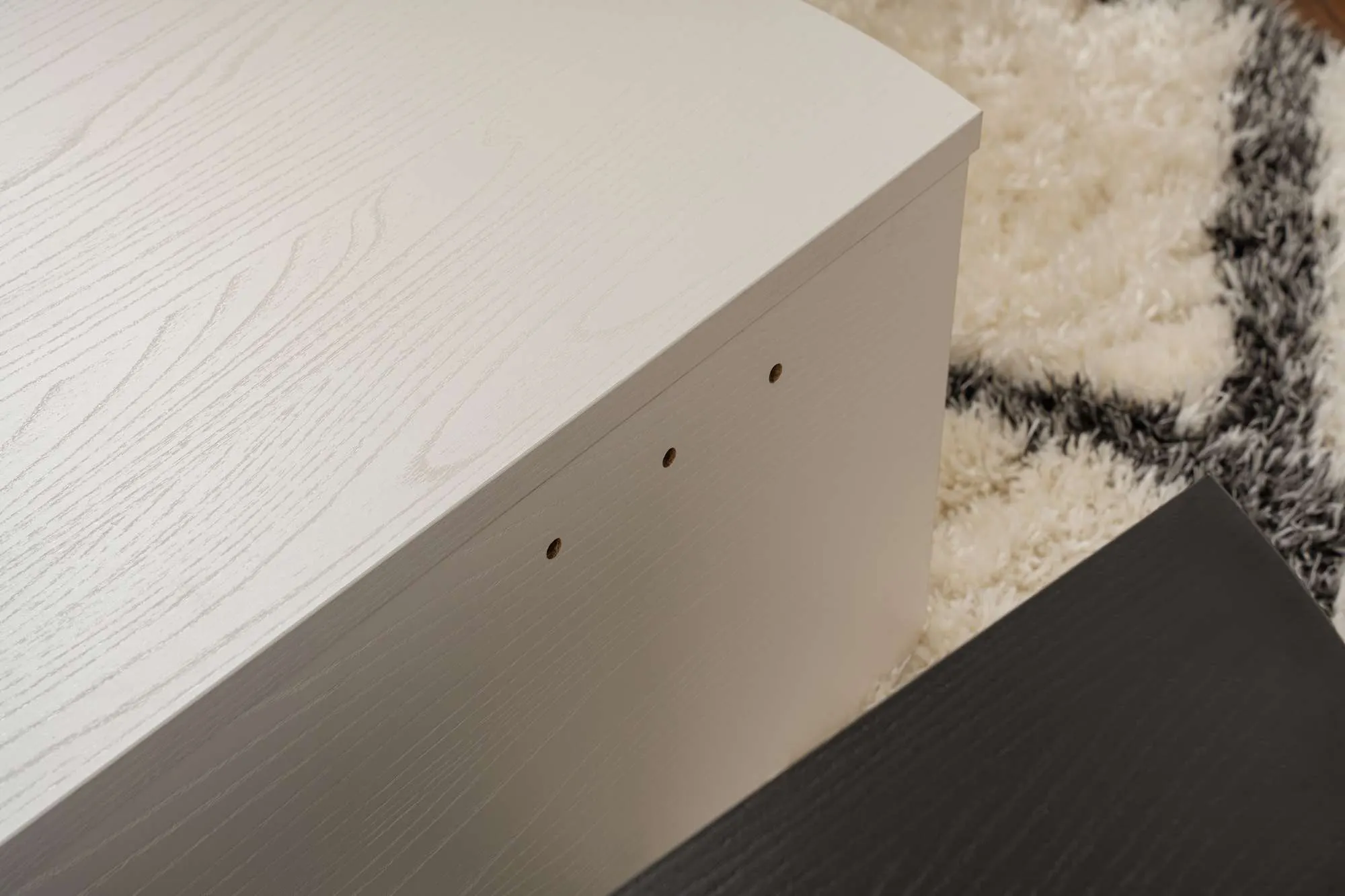 Stolik kawowy ORION 2-elementowy 90x90 czarny biały efekt drewna - ASI_353NRD1121