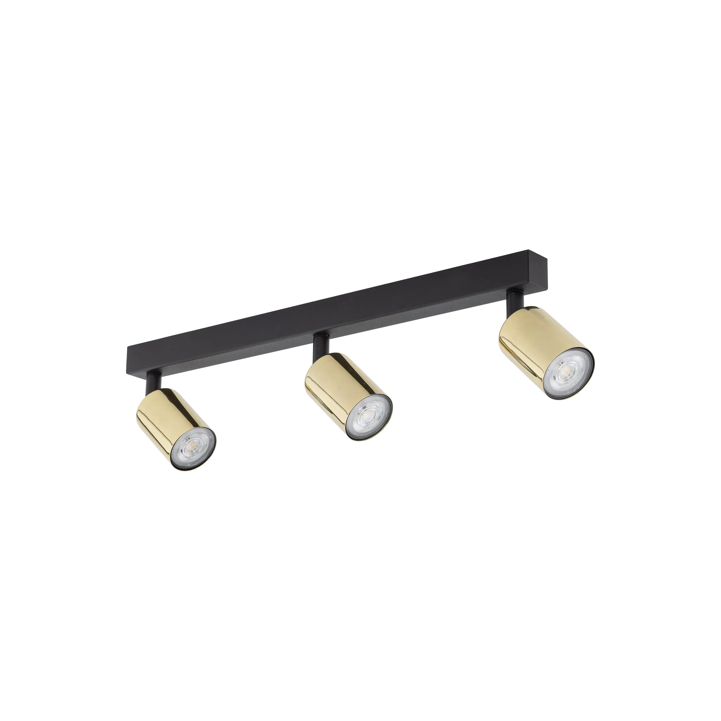 Lampa sufitowa TOP czarna złota na metalowej listwie regulowana 60x19x15cm