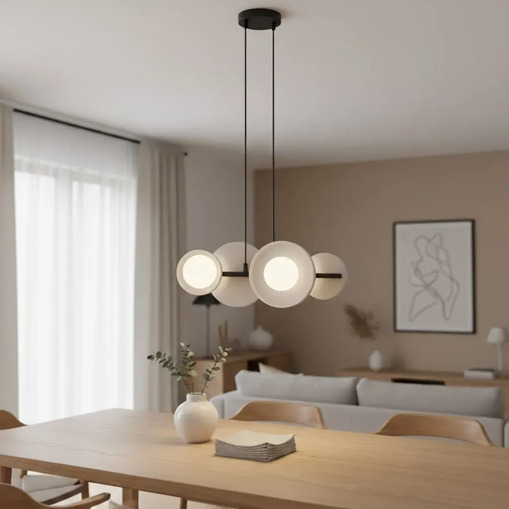 Lampa wisząca metalowa MODEL 4 biała - 1487/4