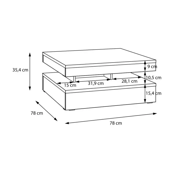 Stolik kawowy obrotowy CFTT4181 COFFEE TABLES 78x78 cm Biały połysk - CFTT4181-Z38