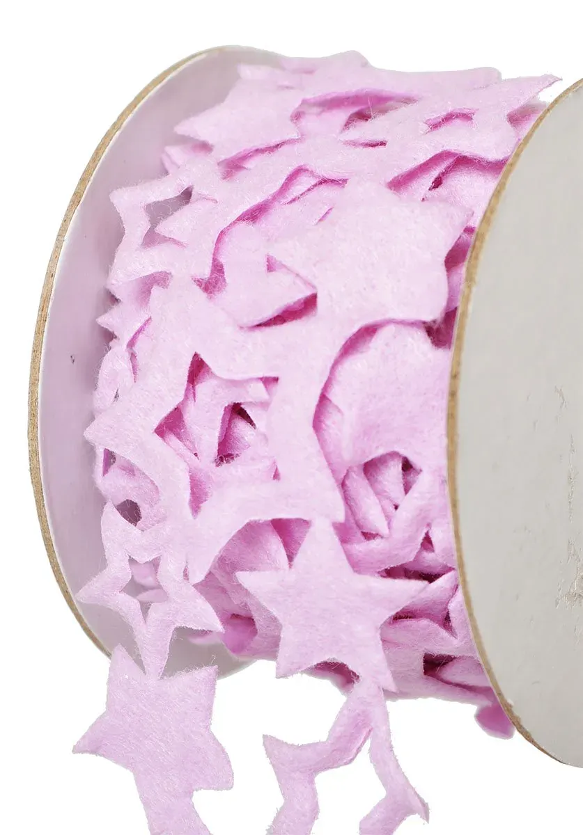 Taśma filcowa GWIAZDKI 5 metrów różowa Taśma filcowa GWIAZDKI 5 metrów różowa