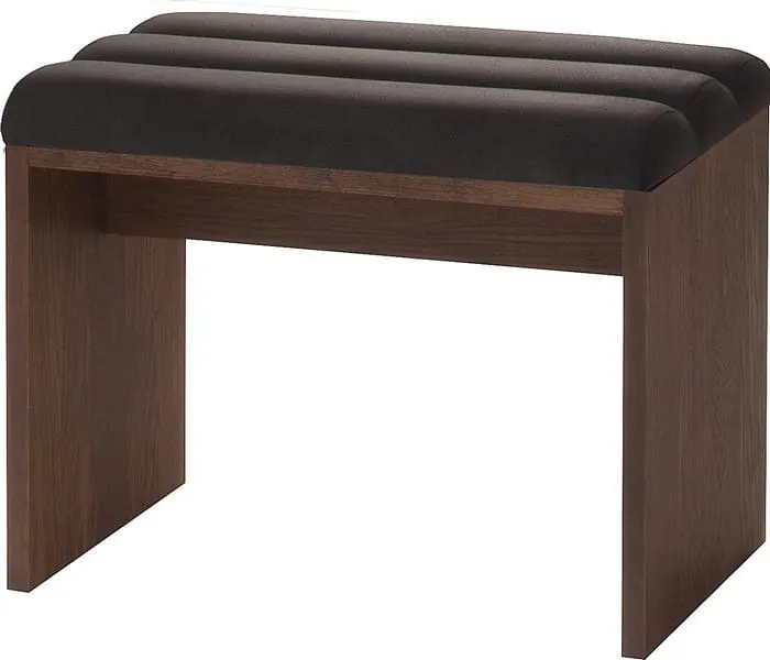 Taboret PORTI 81 z tapicerowanym siedziskiem drewniany dąb antyczny czarny 60x46x36cm