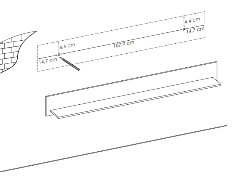 PÓŁKA BROLO BROP02 DĄB CATANIA /CZARNA PERŁA - 6000000005526