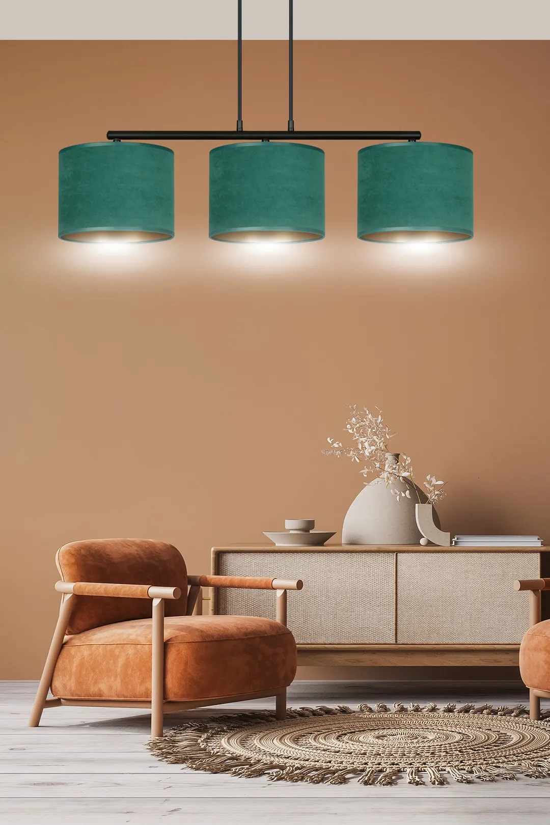 Lampa wisząca HILDE 3 czarny zielony — zdjęcie 8