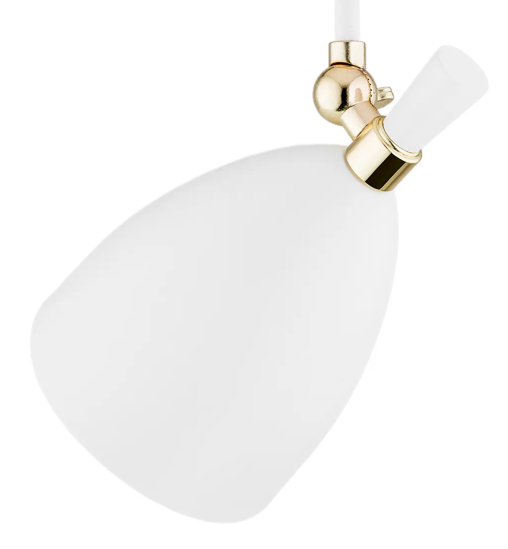 Lampa wisząca CHARLOTTE metalowa biała mosiądz regulowana 43cm - 4684