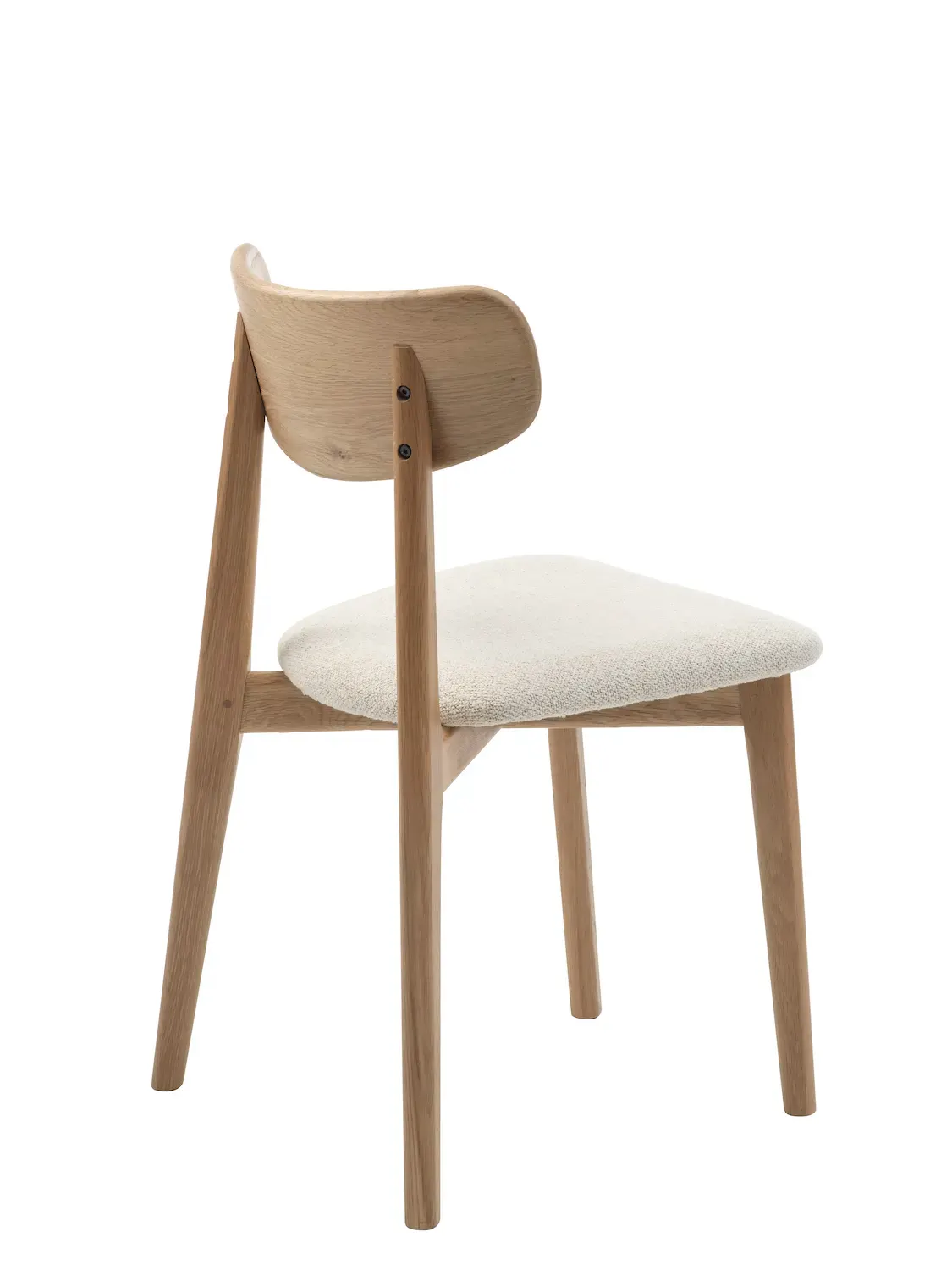 Krzesło drewniane ELIM z tapicerowanym siedziskiem - złamana biel, naturalny Krzesło drewniane ELIM z tapicerowanym siedziskiem - złamana biel, naturalny