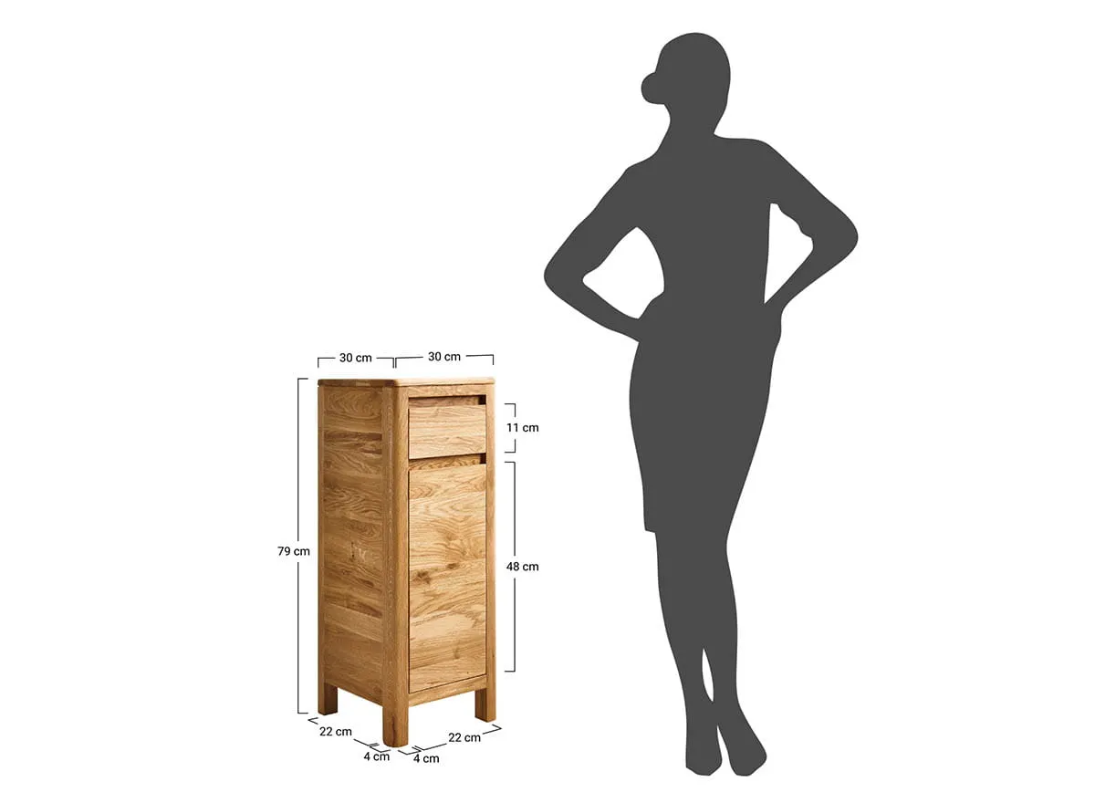Komoda dębowa wysoka Gialo 79x30x30 cm - 2SGIA21