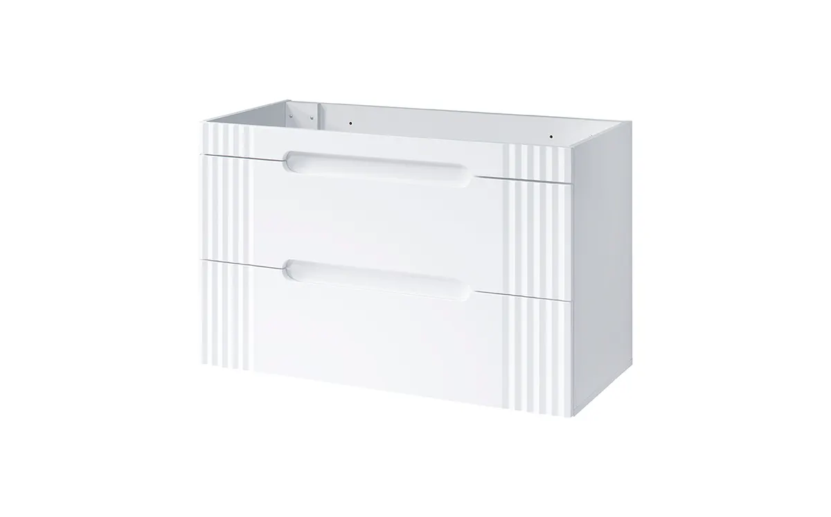 Szafka pod umywalkę z 2 szufladami FIJI biała 100x62x46cm