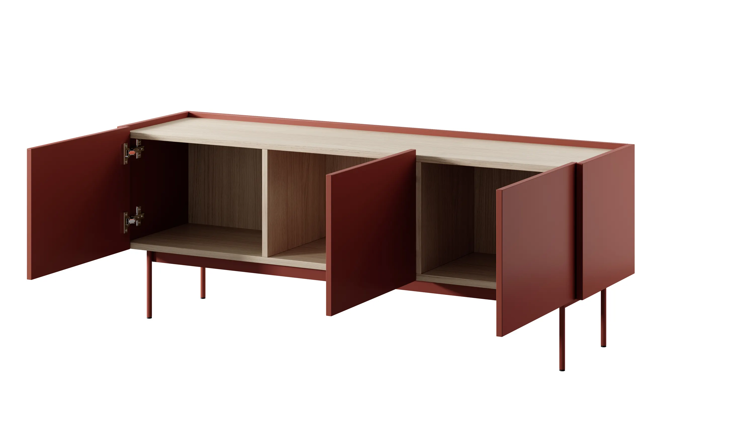 Szafka RTV 3-drzwiowa COLOR ceglasty - COLOR_RTV144_CERR