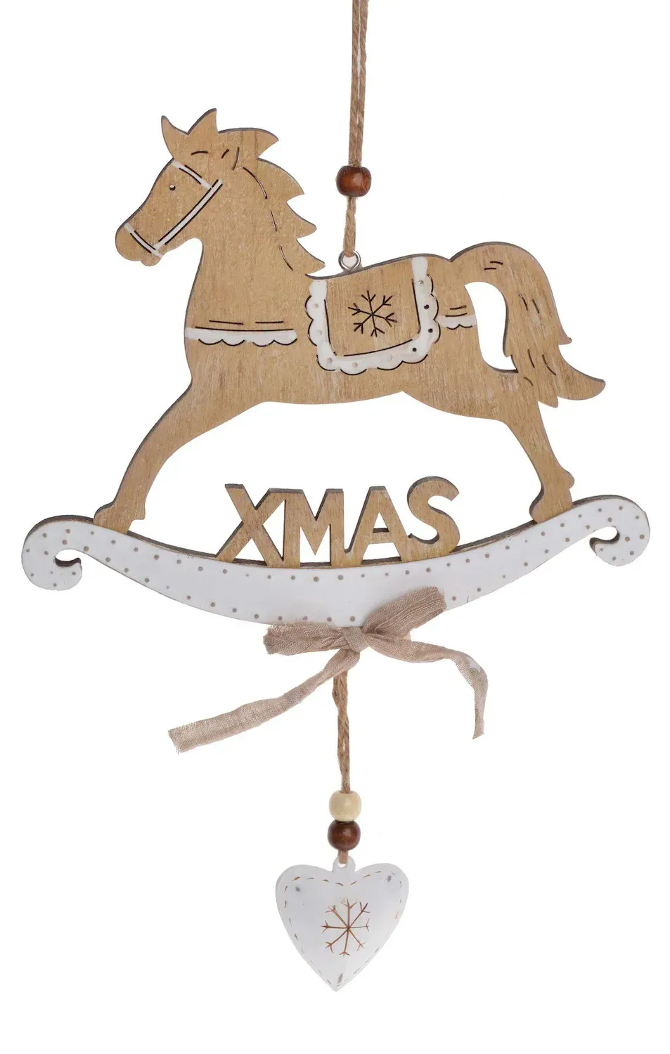 Zawieszka KONIK NA BIEGUNACH biały naturalny Zawieszka KONIK NA BIEGUNACH biały naturalny