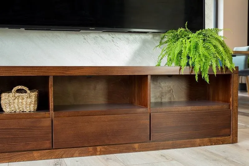 Szafka RTV dębowa RV302 Naturalny DREWMAX — zdjęcie 5