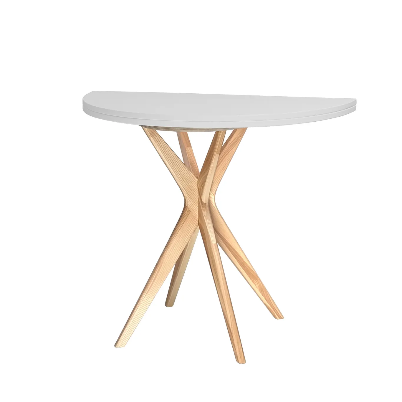 Stół półokrągły rozkładany JUBI śr. 90cm jasnoszary Stolik kawowy, Meble, Tabela, Stół do jadalni