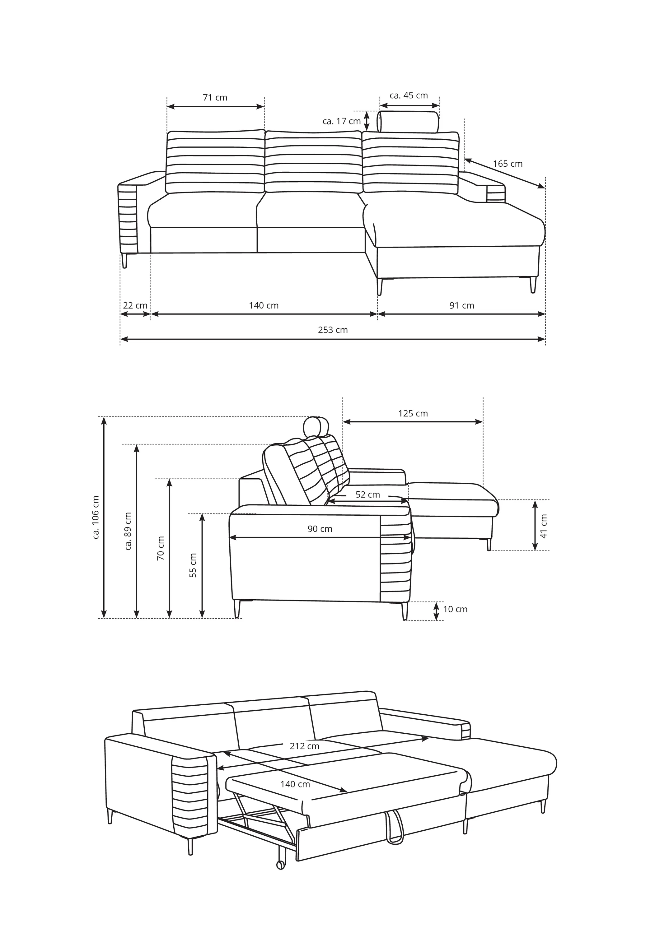 Narożnik rozkładany z pojemnikiem COLLIN VELLUTO 253 cm prawy musztardowy - COLILIN_NAR_VELLUTO8_P