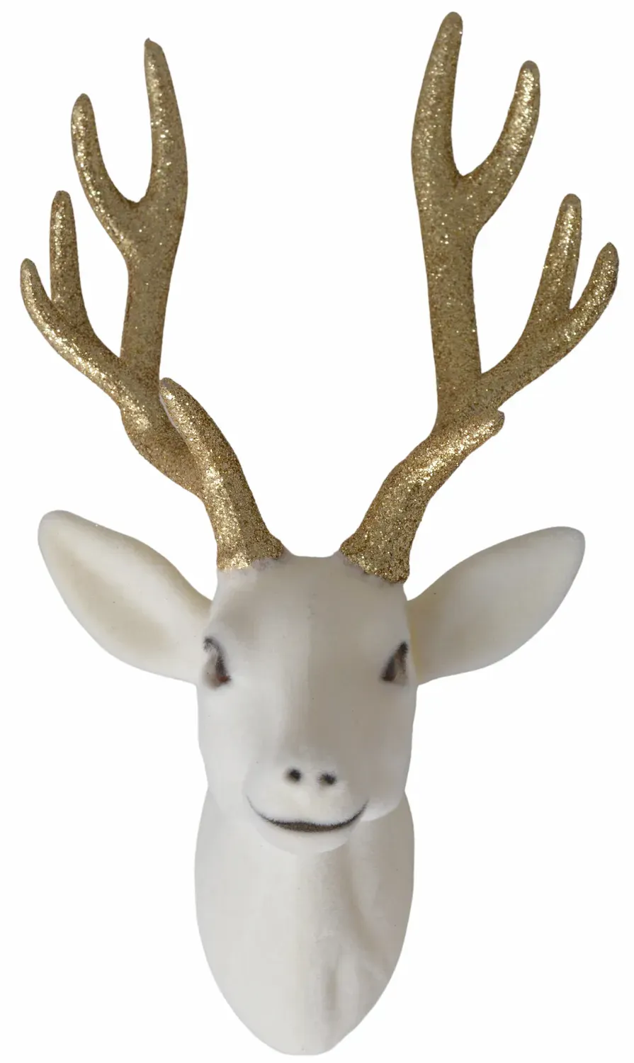 Welurowa GŁOWA RENIFERA duża biała Welurowa GŁOWA RENIFERA duża biała