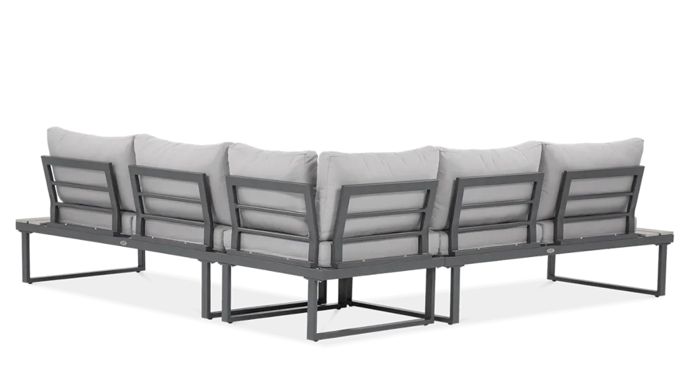 Narożnik ogrodowy modułowy EMERSON ze stolikiem jasnoszary - FG003443