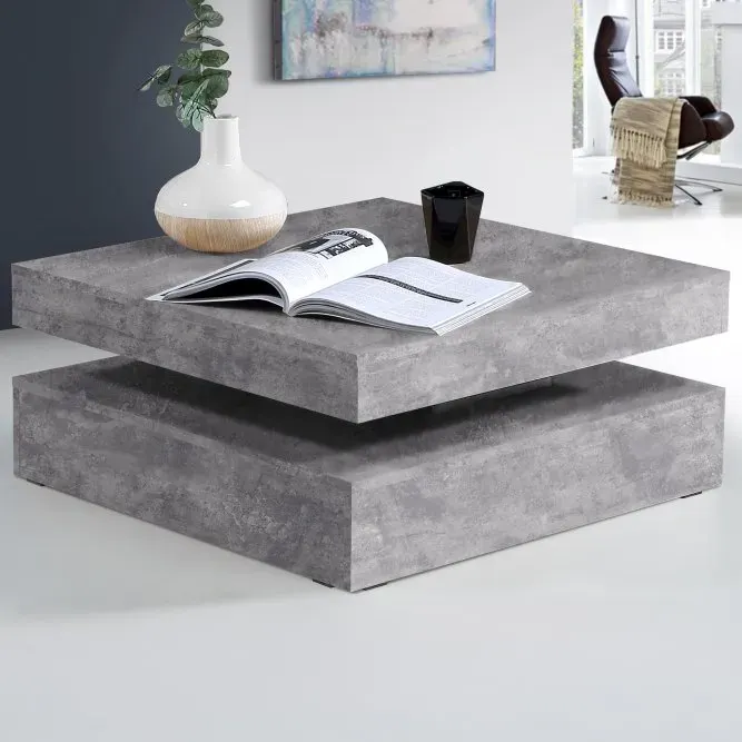 Stolik kawowy obrotowy CFTT4181 COFFEE TABLES 78x78 cm Beton jasnoszary - CFTT4181-U39