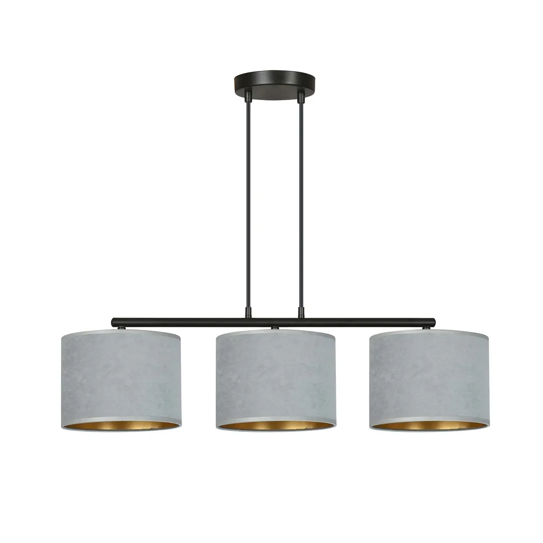 Lampa wisząca HILDE 3 czarny szary Lampa wisząca HILDE 3 czarny szary
