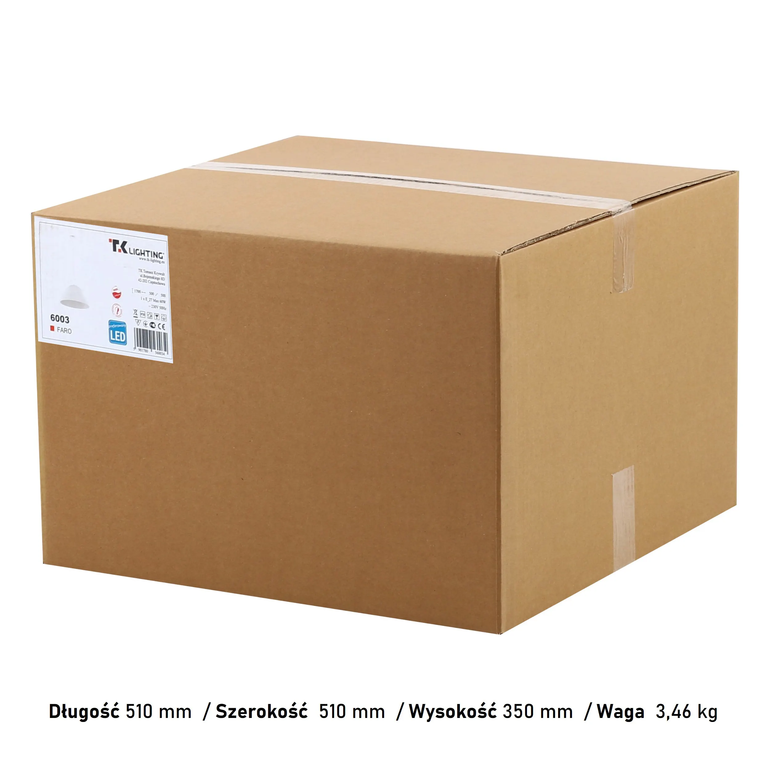 Lampa wisząca FARO L biała szeroka 175x50cm - TK_6003