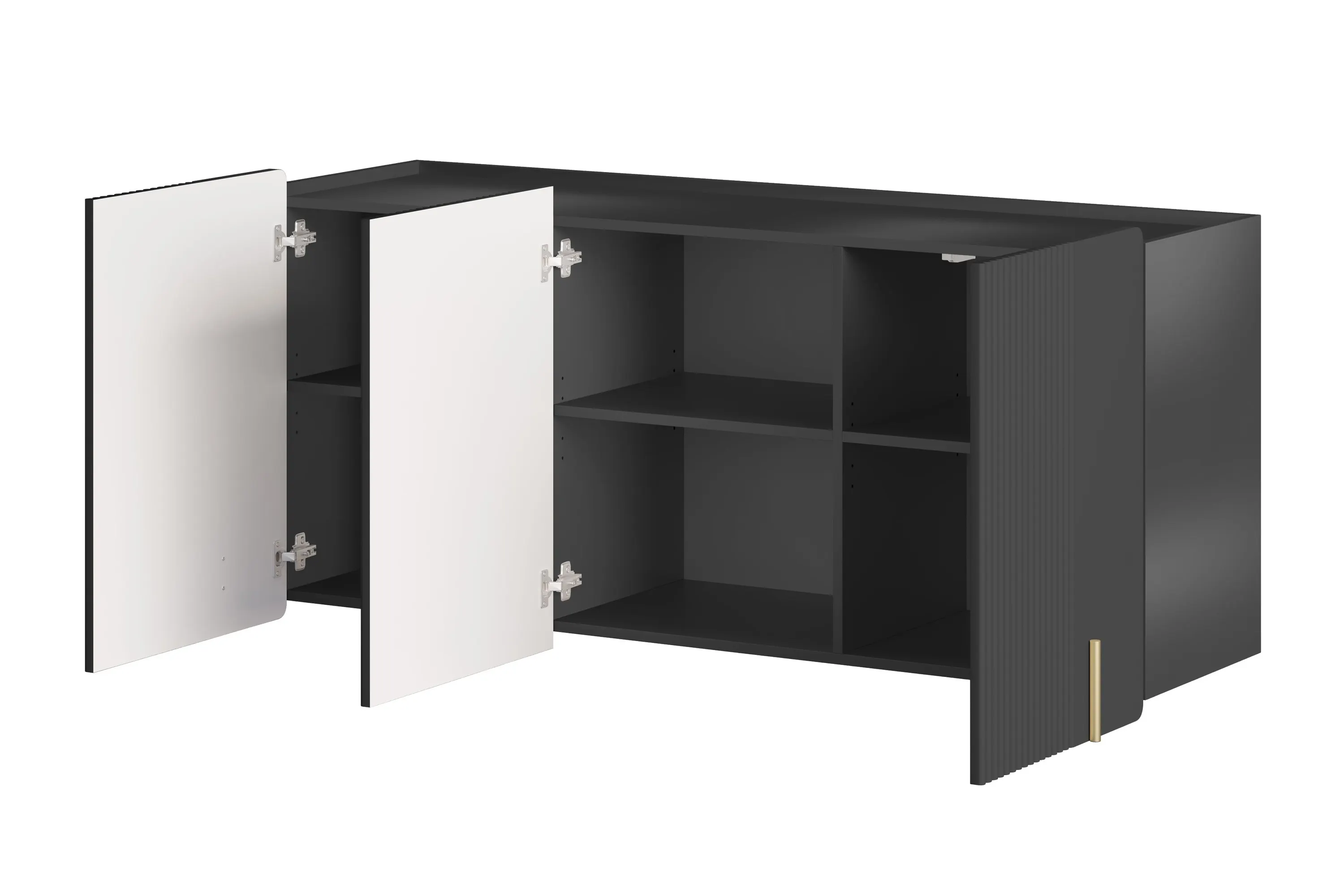 Komoda wisząca 3-drzwiowa MALMI 150cm - czarny - złoty - B_166976