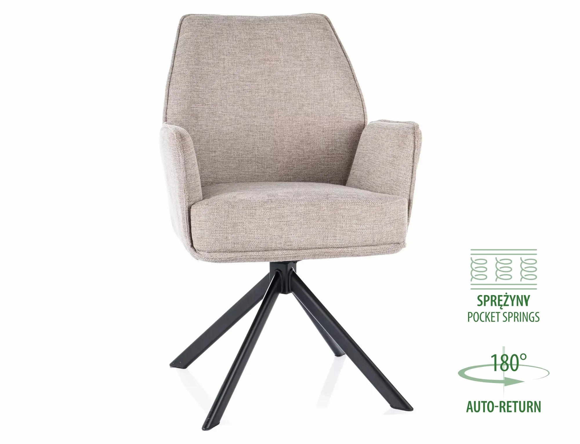 Krzesło obrotowe HUGO Brego 31 beżowe czarne nogi