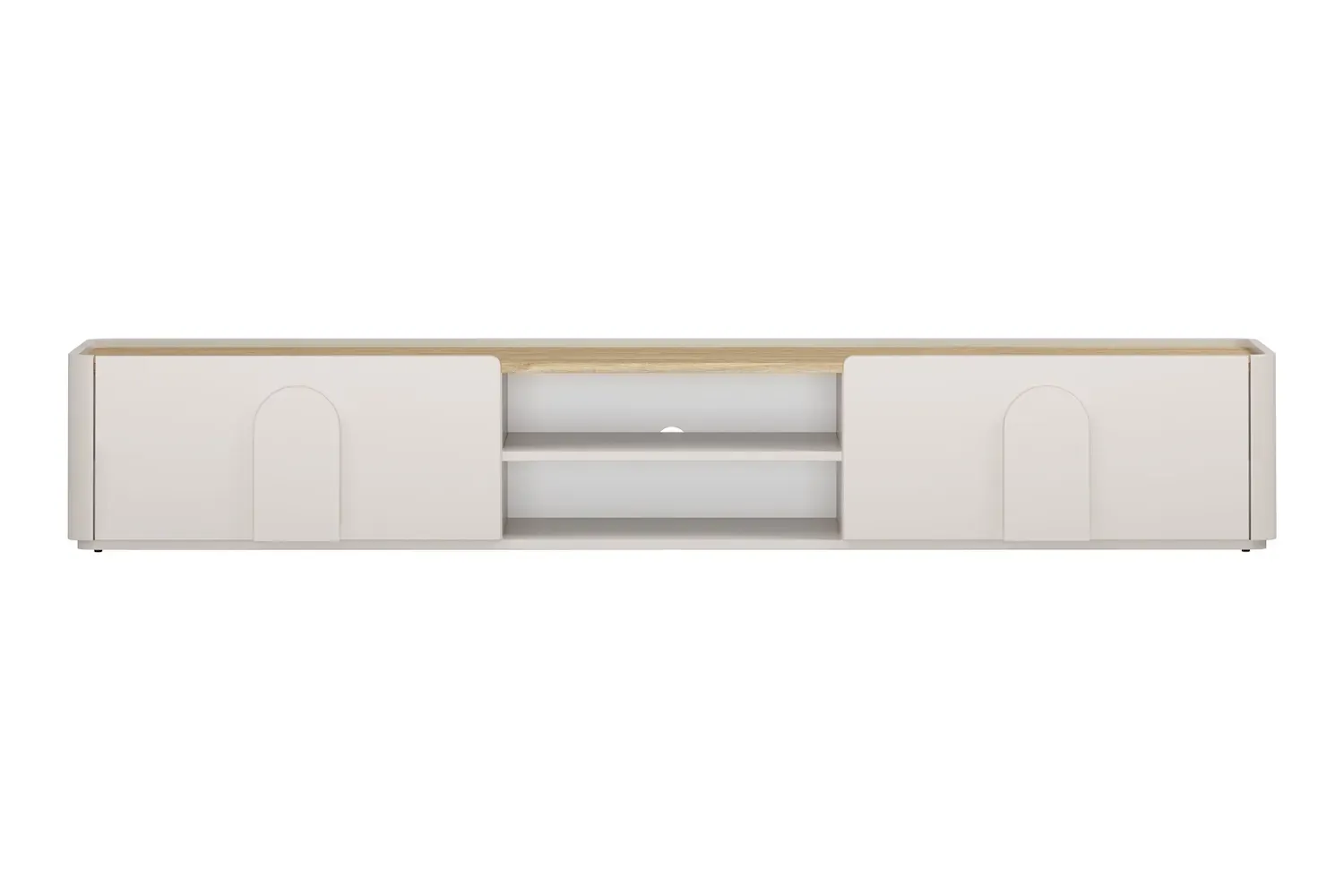 Szafka RTV z klapą i szufladą AMILIO 220 - cashmere dąb olejowany uchwyty cashmere - B_167063