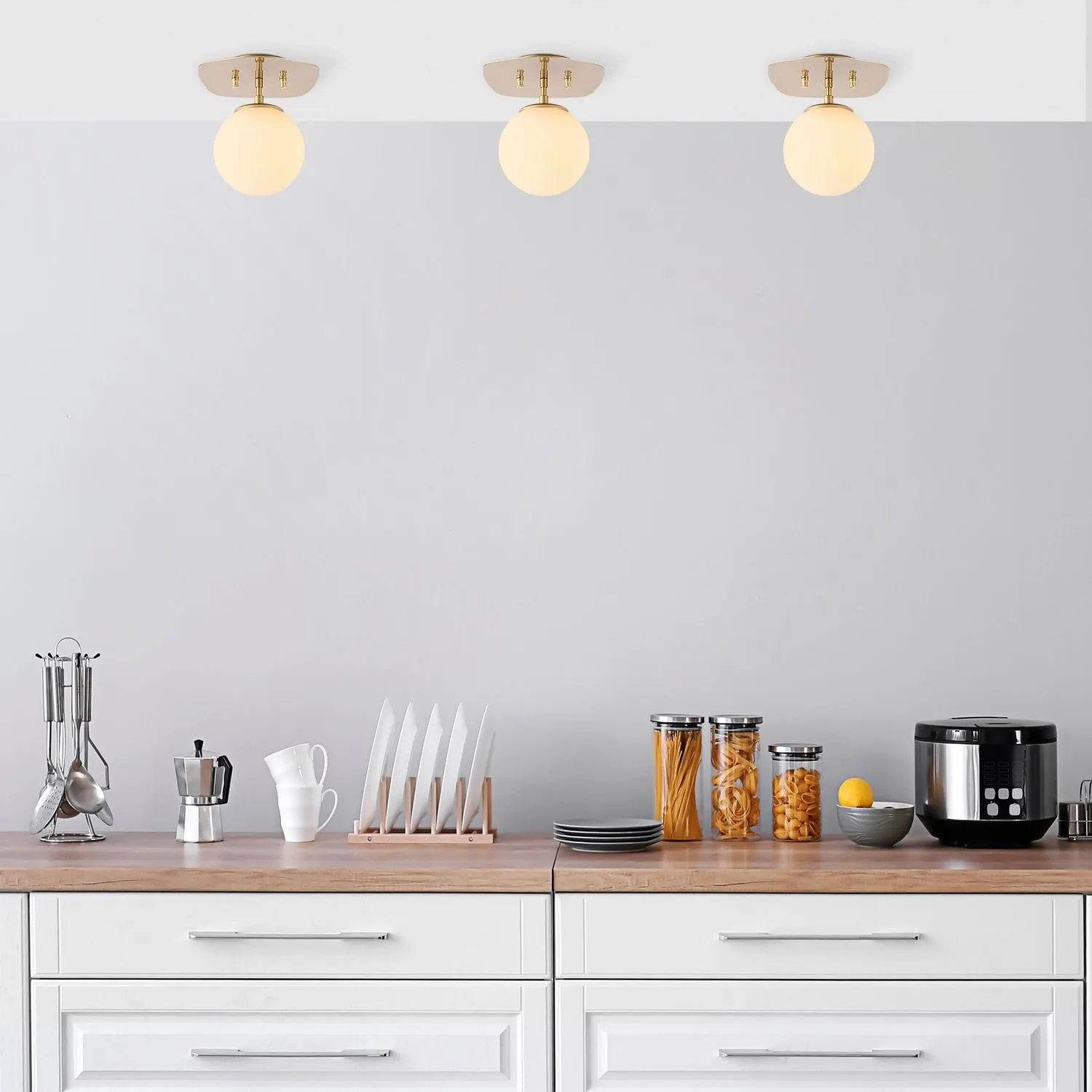 Żyrandol kulisty WELL 11671 złoty biały - ASI_942FLG1376