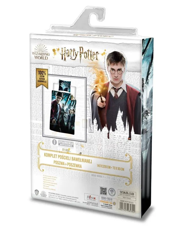 Pościel młodzieżowa komplet HARRY POTTER 001 bawełna 100% 140X200+1X70X90 wielokolorowy - FARO_24237