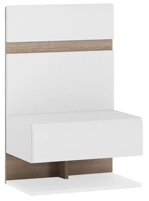 Szafka nocna wisząca LINATE TYP 95 Biały, Trufla, Biały połysk Szafka nocna wisząca LINATE TYP 95 Biały, Trufla, Biały połysk