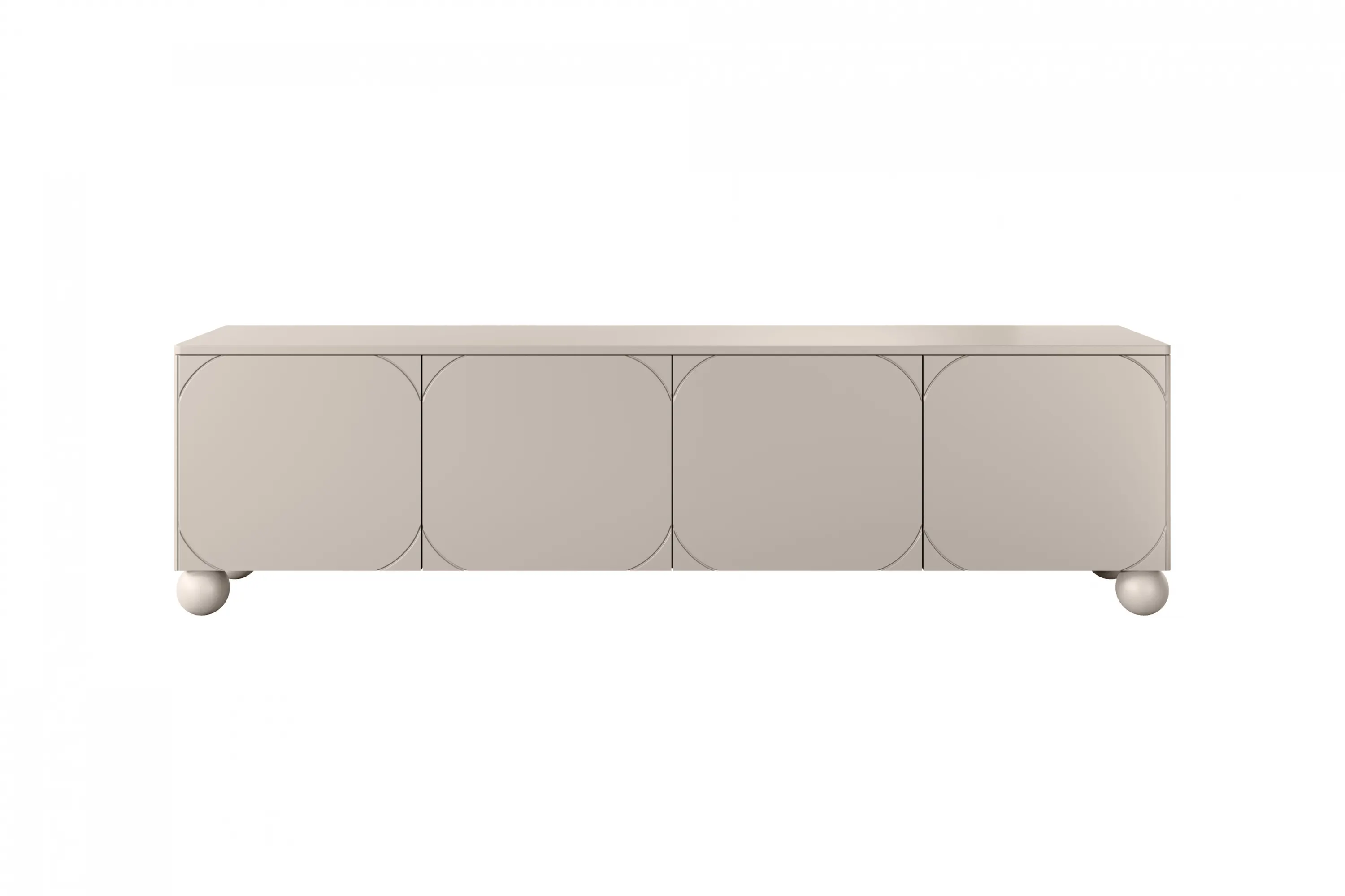 Szafka RTV 4-drzwiowa z 2 szufladami SONATIA 200cm cashmere nogi kule — zdjęcie 2