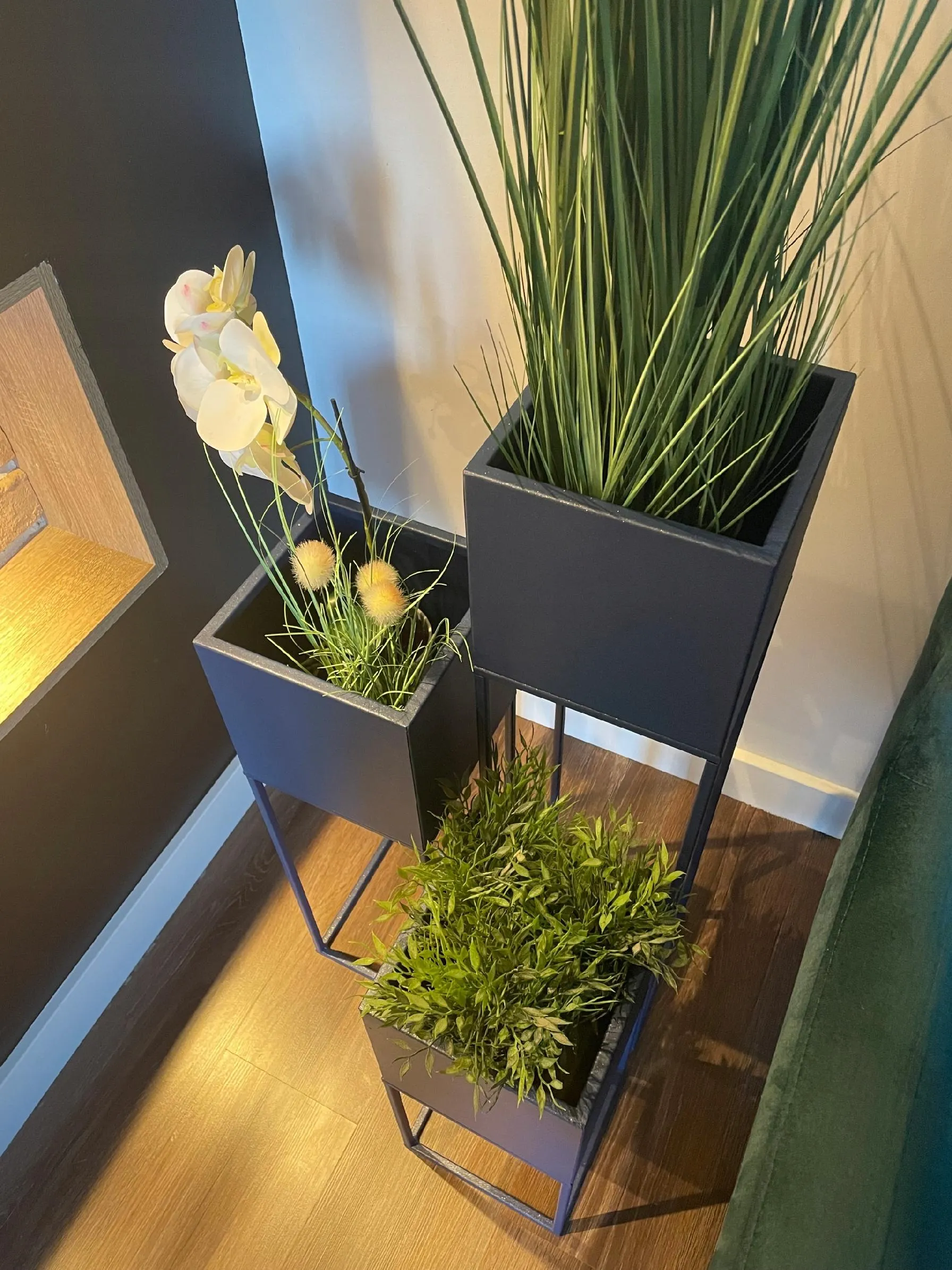 DONICZKA-osłonka na donice metalowa LORIENT M niebieska - LD_TZ000080