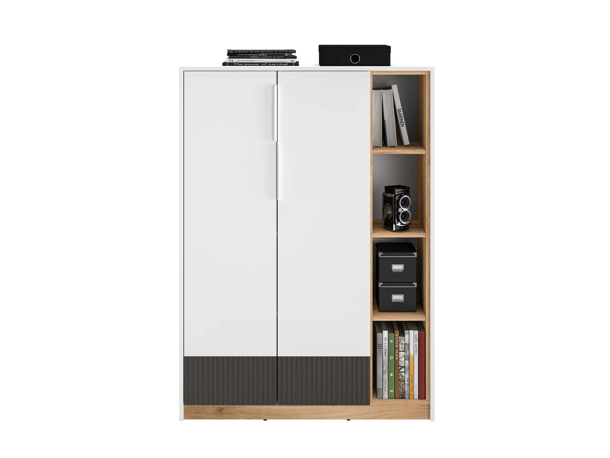 Komoda wysoka 2-drzwiowa TORINO 05 Biały, Castello, Grafit - 1TORI05-001