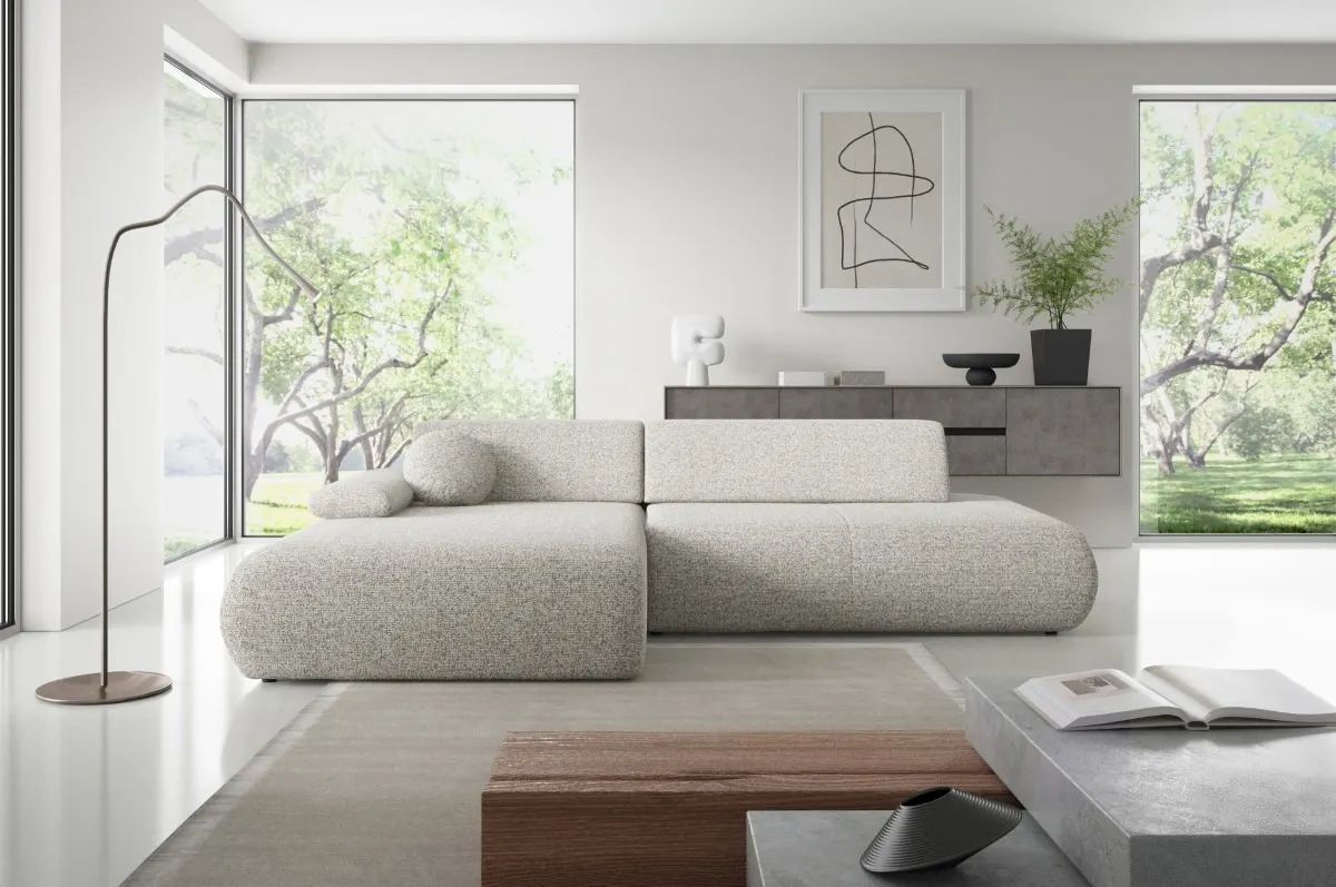 Narożnik rozkładany z pojemnikiem PUENTE 286 cm lewostronny jasny beż - PUENTE_NAR_PUENTE09_L