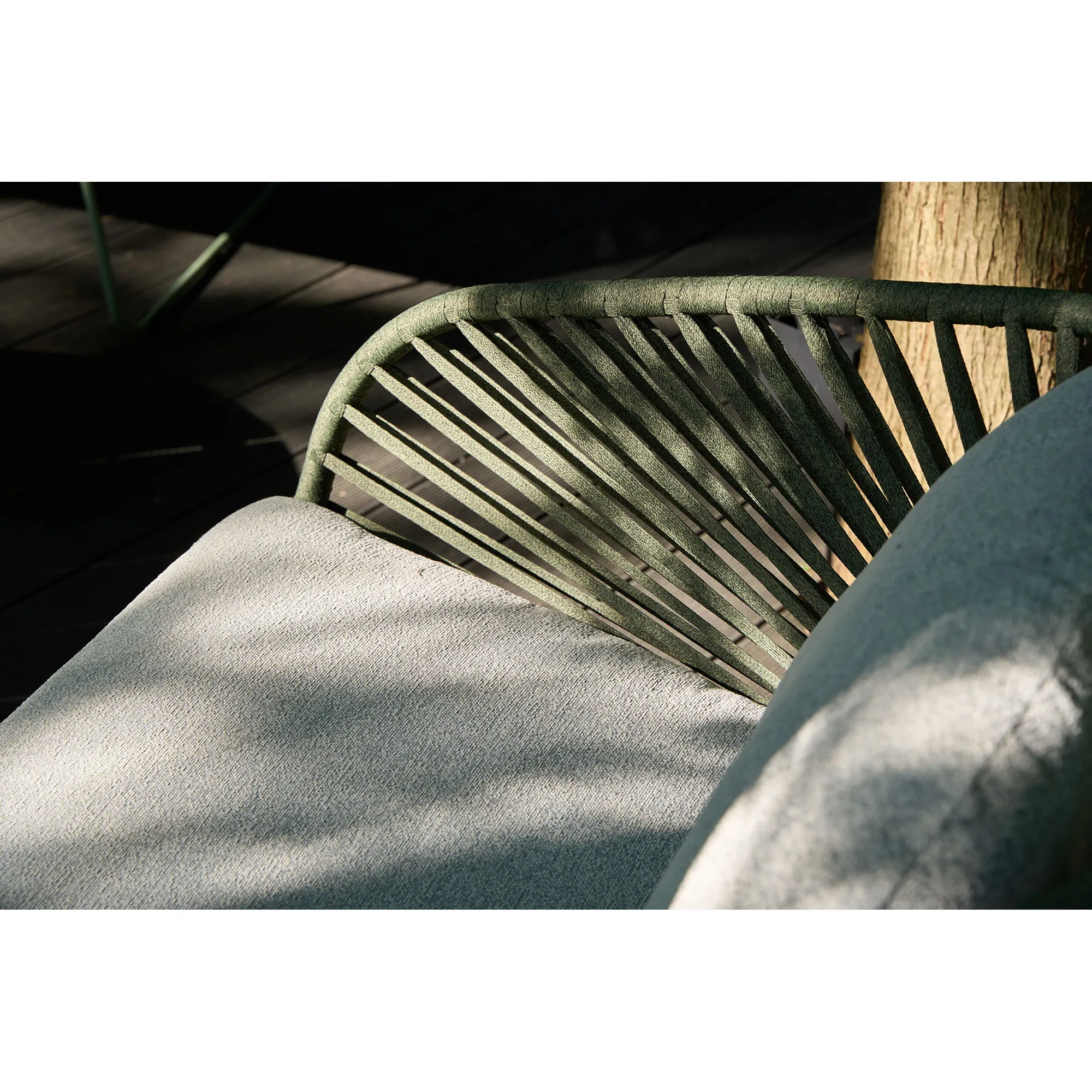 Zestaw ogrodowy NOVELLA z poduszkami sofa + 2 fotele + stolik kawowy szary zielony - 7701045