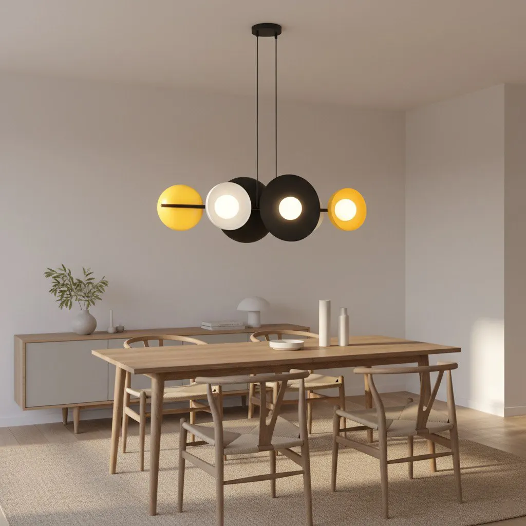Lampa wisząca metalowa VOLUM 6 BL MIX wielokolorowa - 1485/6