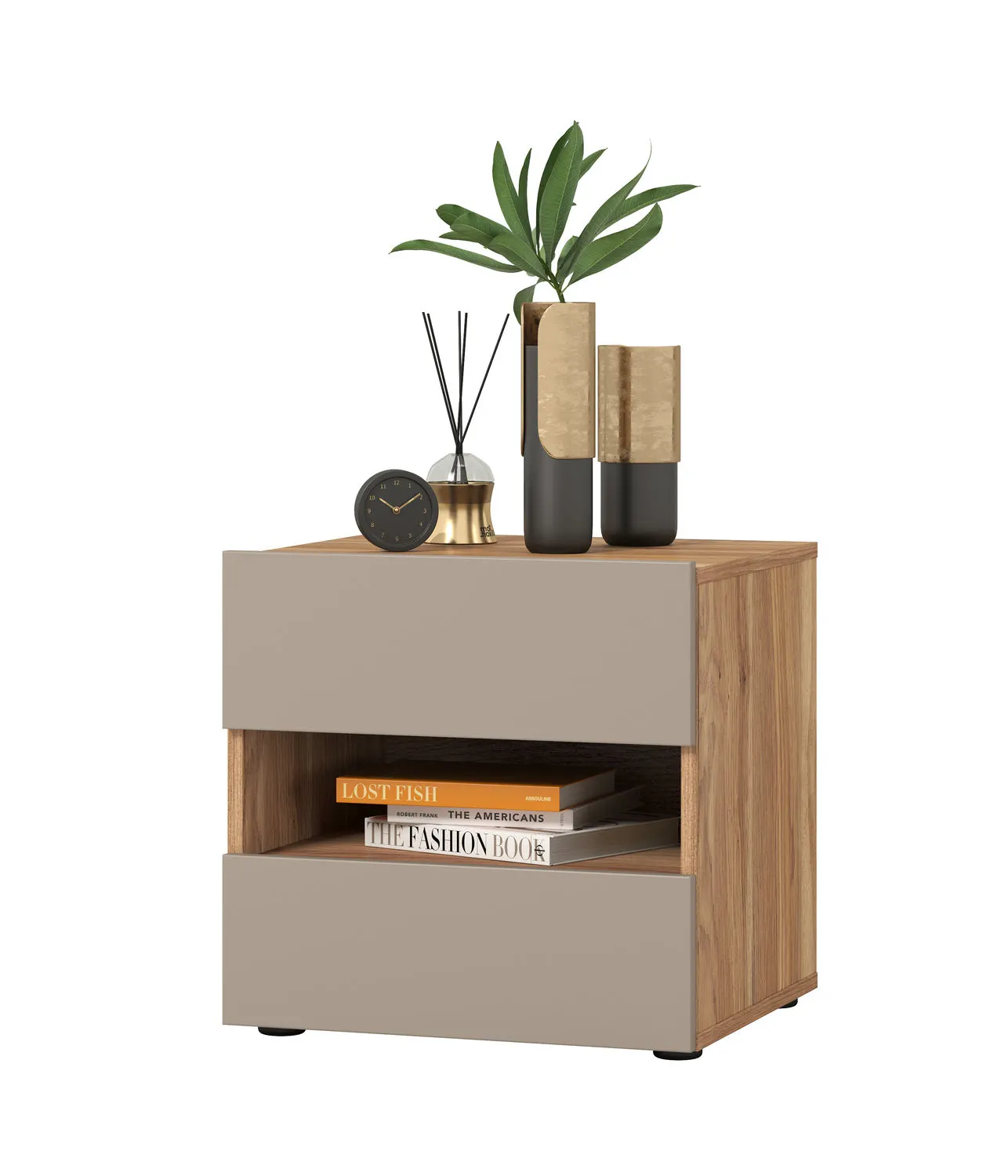 Szafka nocna z szufladami IMPRESSIO 46x45 dąb mauvella congo - 24MCNJ23